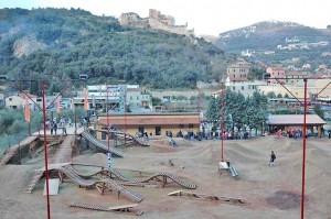 Italian Bike Park showing Wooden and Dirt features