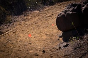 Flags show approximate locations of pinch point rocks Flags show approximate locations of pinch point rocks