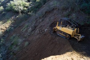 Tapia Spur Re-Route being cut Tapia Spur Re-Route being cut