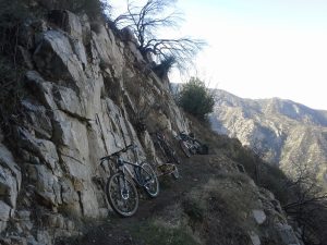 Riding in to trailwork with Bob trailers