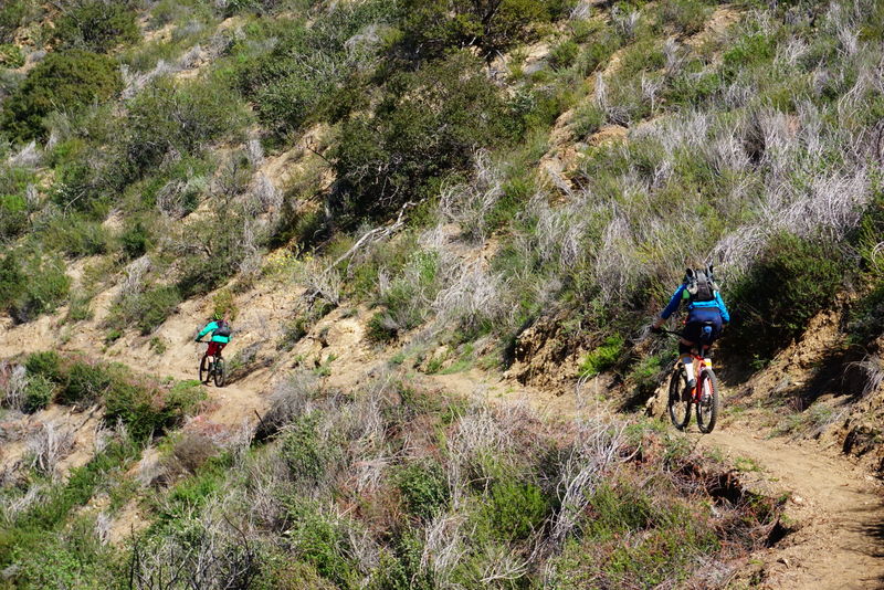 Riding previously restored section after a day's work